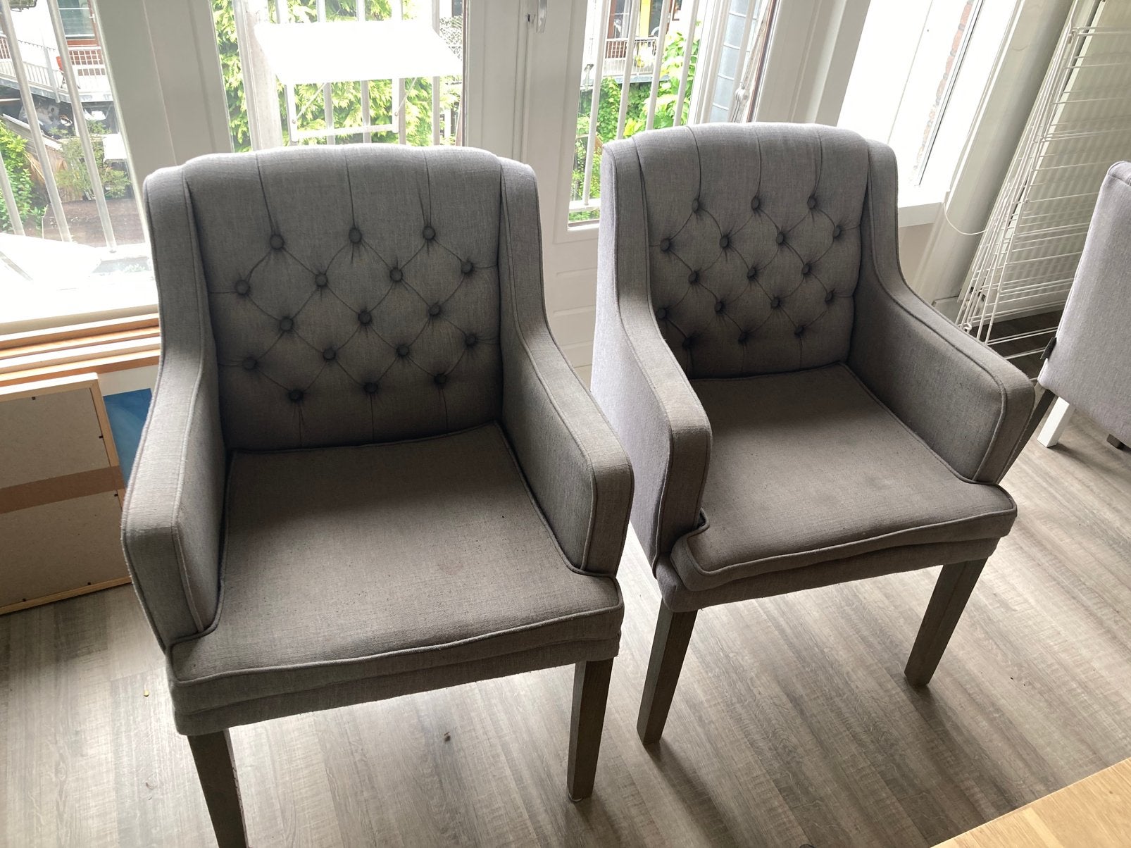Twee stoelen met bekleding gratis, Huis en Inrichting, Ophalen, Gebruikt, Twee, Stof