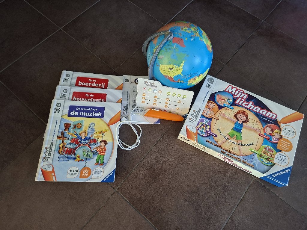 Tiptoi Globe, Spel Mijn lichaam, BOUWPLAATS/Muziek/Boerderij, Ophalen, Gebruikt, Taal en Lezen, Met geluid