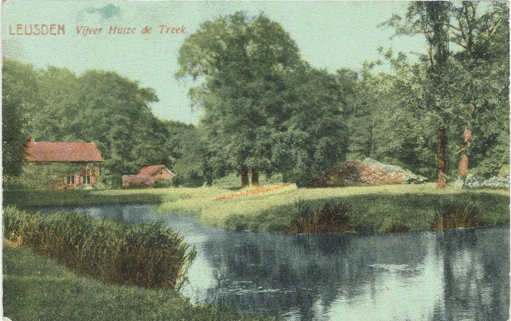 Leusden – Vijver Huize de Treek. Gelopen Vlaardingen 1916, Ophalen of Verzenden, Voor 1920, Gelopen, Utrecht