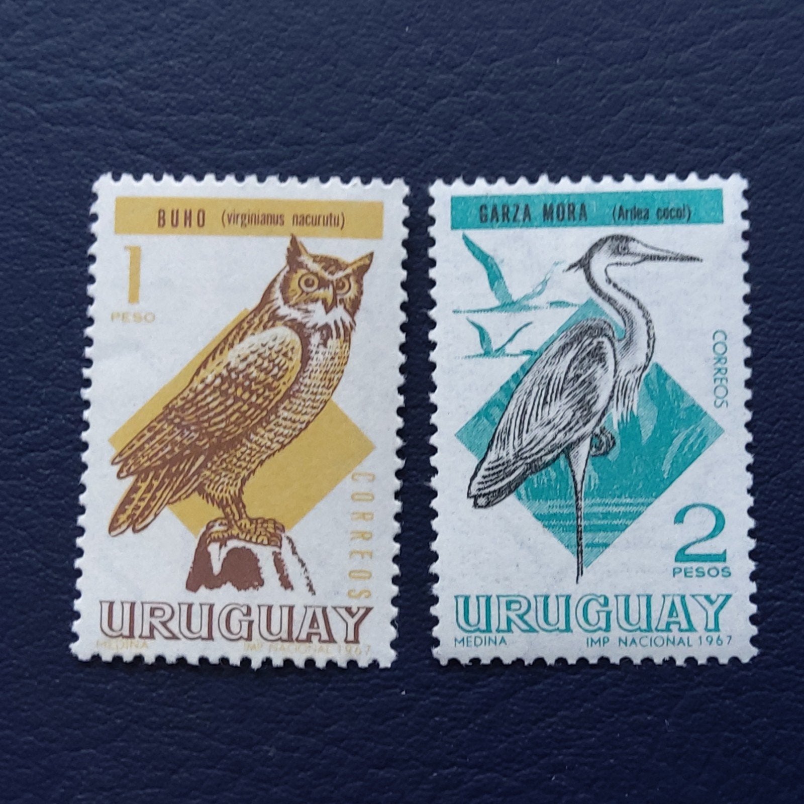 Uruguay postzegels: Uil en Reiger (1967), Ophalen of Verzenden