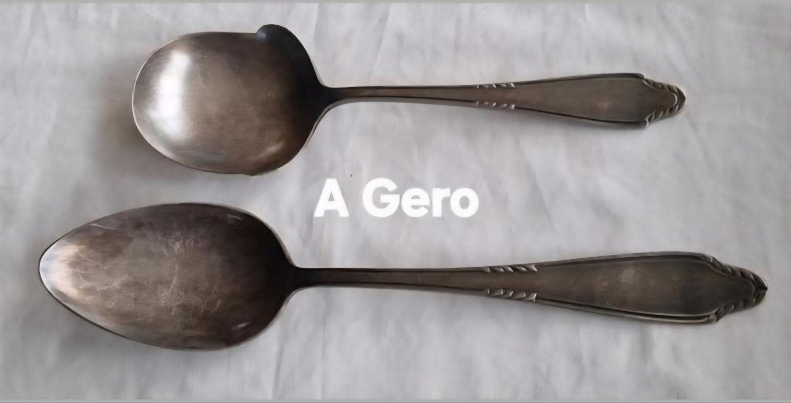 A Gero 90 verzilverde grote lepels bewerkte handvatten, Antiek en Kunst, Antiek | Bestek, Ophalen of Verzenden
