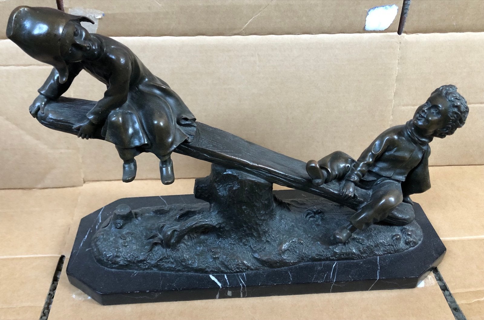 Bronzen sculptuur Joseph d'Aste BRONZE GARANTI PARIS, Antiek en Kunst, Groep mensen, Ophalen of Verzenden, 20 - 50 cm, Beeld
