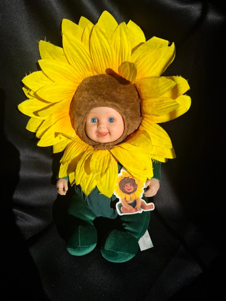 Anne Geddes Zonnebloem Baby Pop Beanbag-Pluche Jaren '90, Ophalen of Verzenden, Zo goed als nieuw, Babypop