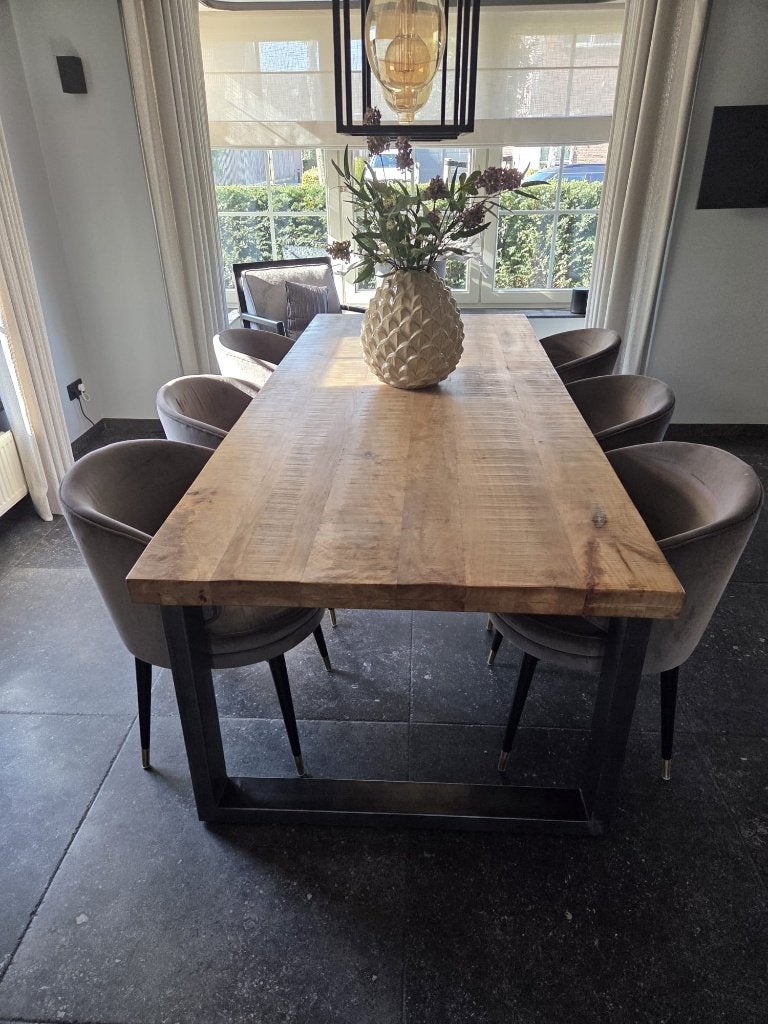 MOET SNEL WEG: Eettafel met 6 stoelen!, Eikenhout, 200 cm of meer, Vijf personen of meer, Rechthoekig