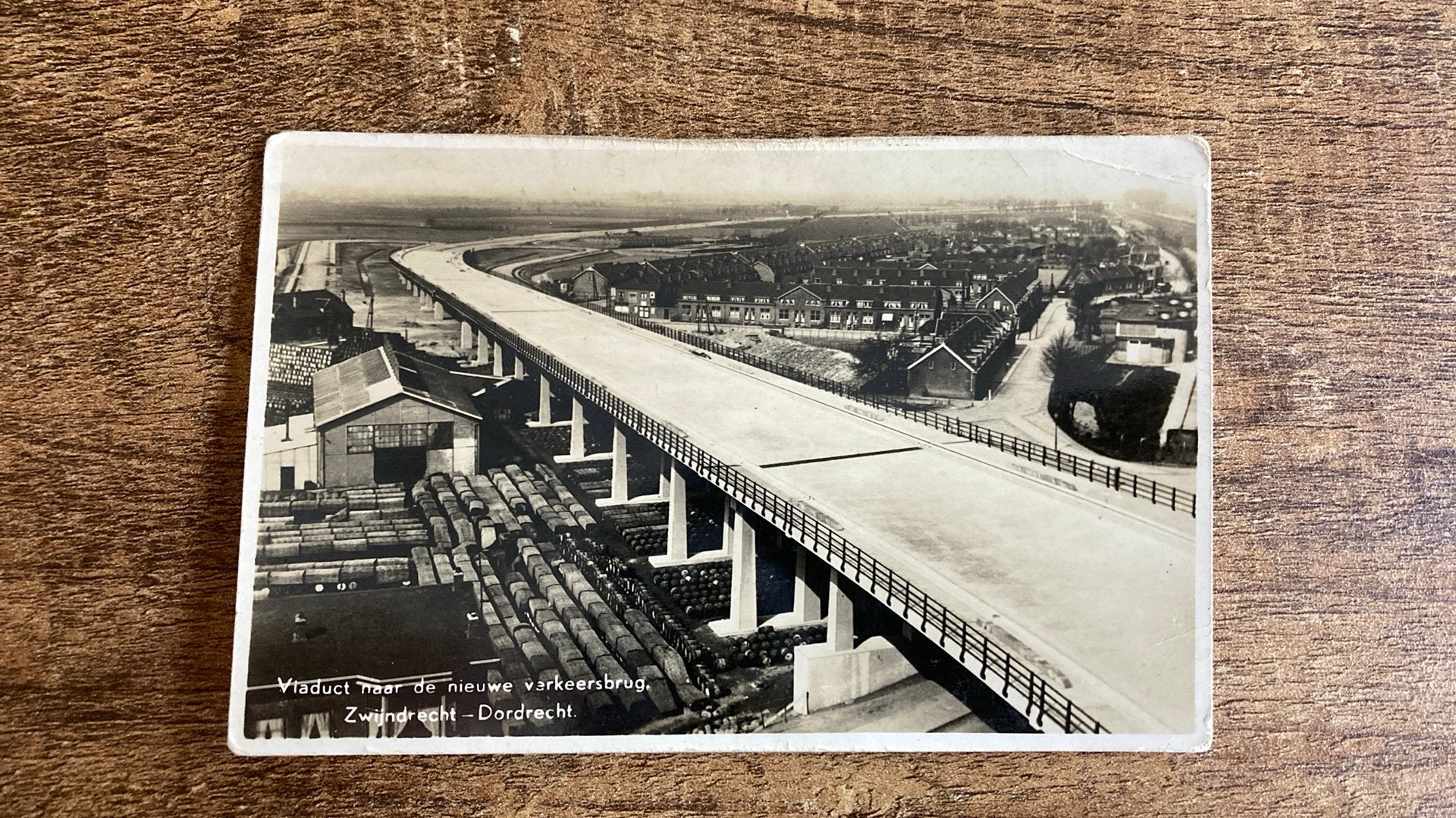 Oude ansichtkaart Zwijndrecht Dordrecht Viaduct Verkeersbrug, Ophalen of Verzenden, 1940 tot 1960, Gelopen, Zuid-Holland
