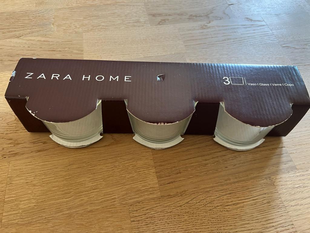 Zara Home waterglazen 3-pack - NIEUW!, Glas of Glazen, Nieuw, Ophalen of Verzenden, Glas