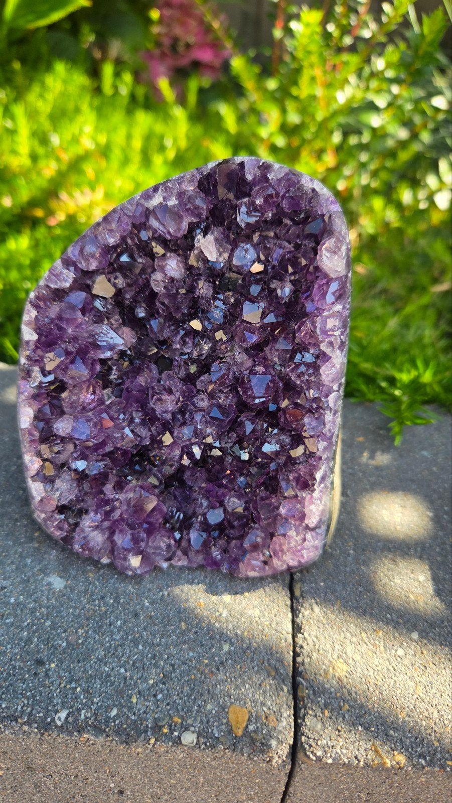 Uruguay Amethist Geode - 1 kg, 11 cm hoog, Ophalen of Verzenden