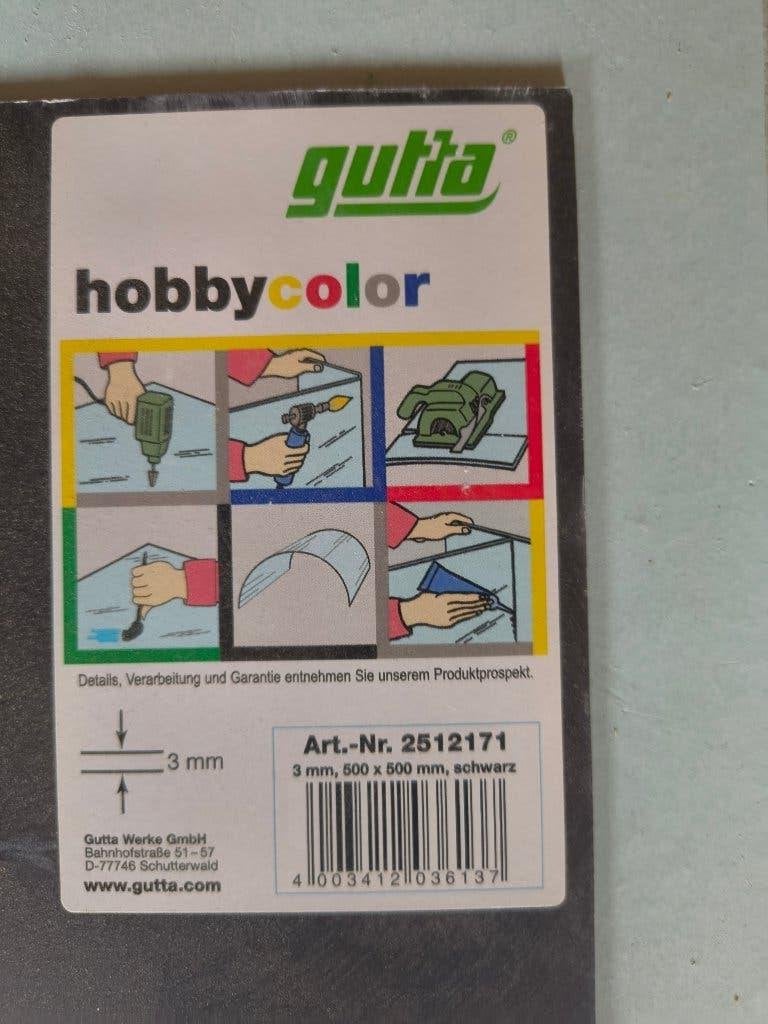 Gutta hobby colour Zwart kunstof plaat hobby, Gebruikt, Deelbaar, Overige thema's, Kunststof