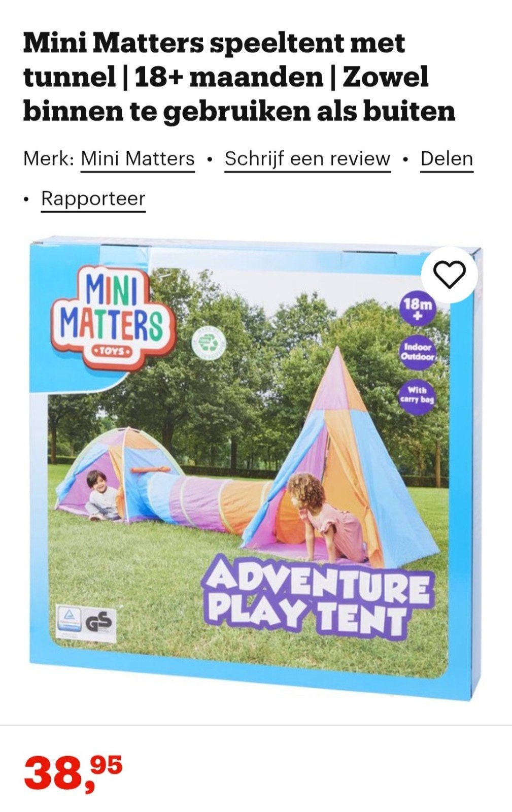 Tent voor kinderen, Ophalen