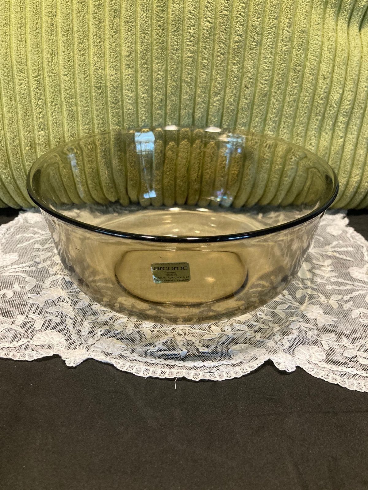 Vintage rookglas schaal Arcoroc (131024), Gebruikt, Ophalen of Verzenden, Overige stijlen, Glas