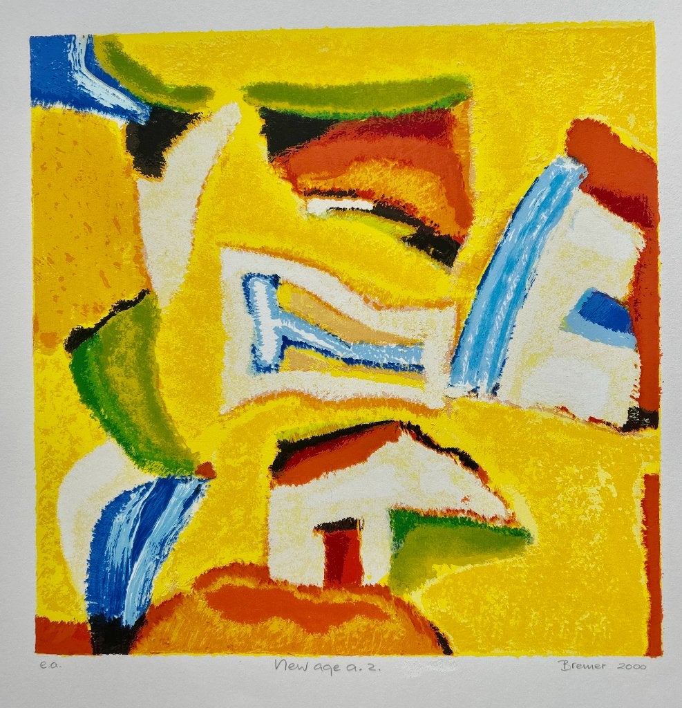 Zeefdruk Saskia Bremer - New age a.2  ZOMEROPRUIMING, Antiek en Kunst, Kunst | Litho's en Zeefdrukken, Gesigneerd, Ophalen of Verzenden