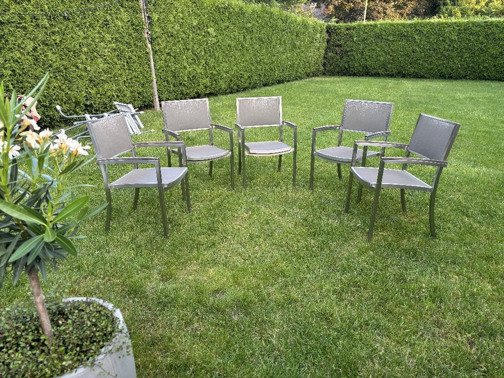 tuinstoelen, Tuin en Terras, Tuinstoelen, Ophalen, Gebruikt, Rvs, Stapelbaar