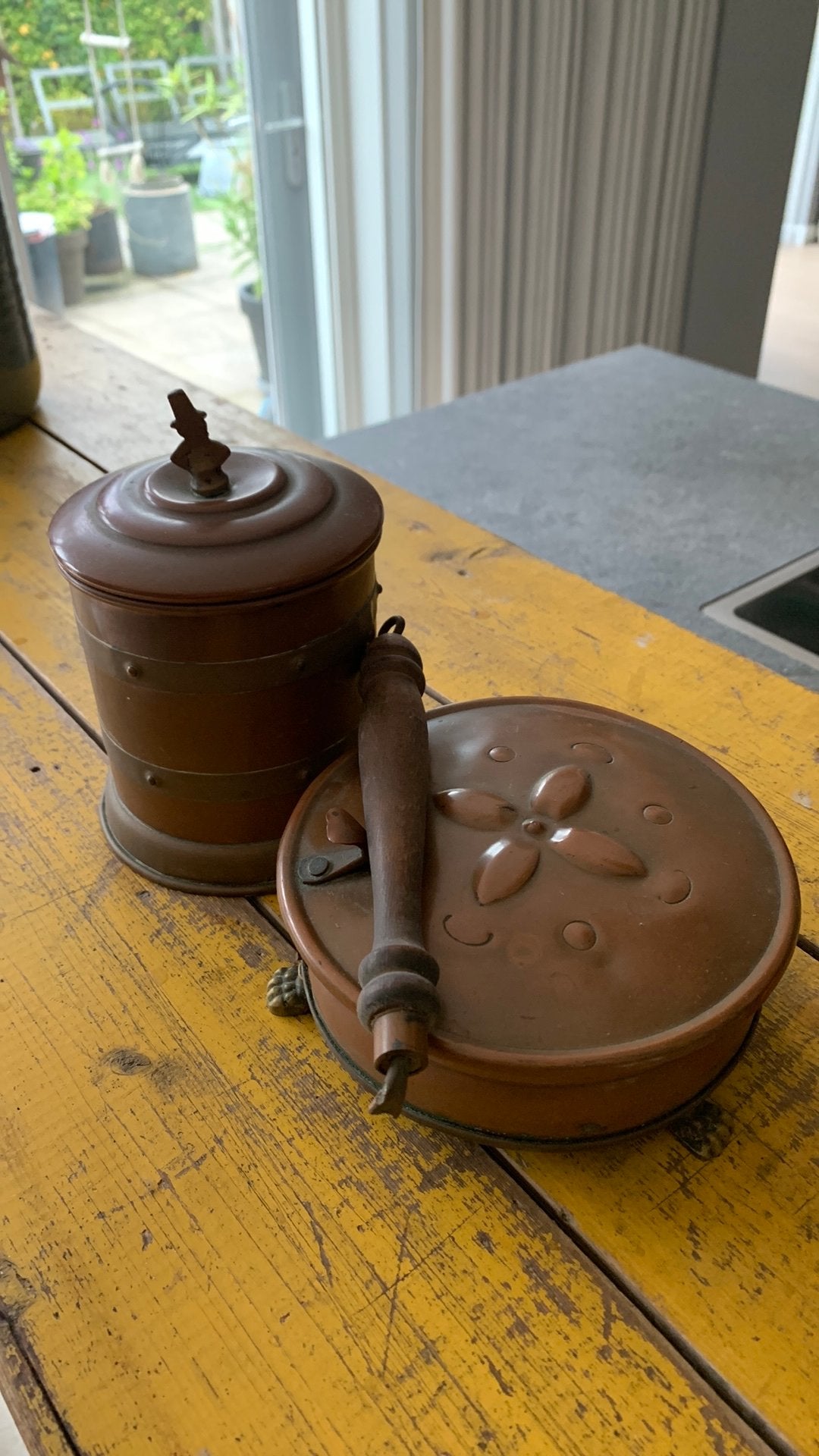 Antieke Koperen Potten - Decoratieve Set, Antiek en Kunst, Antiek | Koper en Brons, Ophalen, Koper