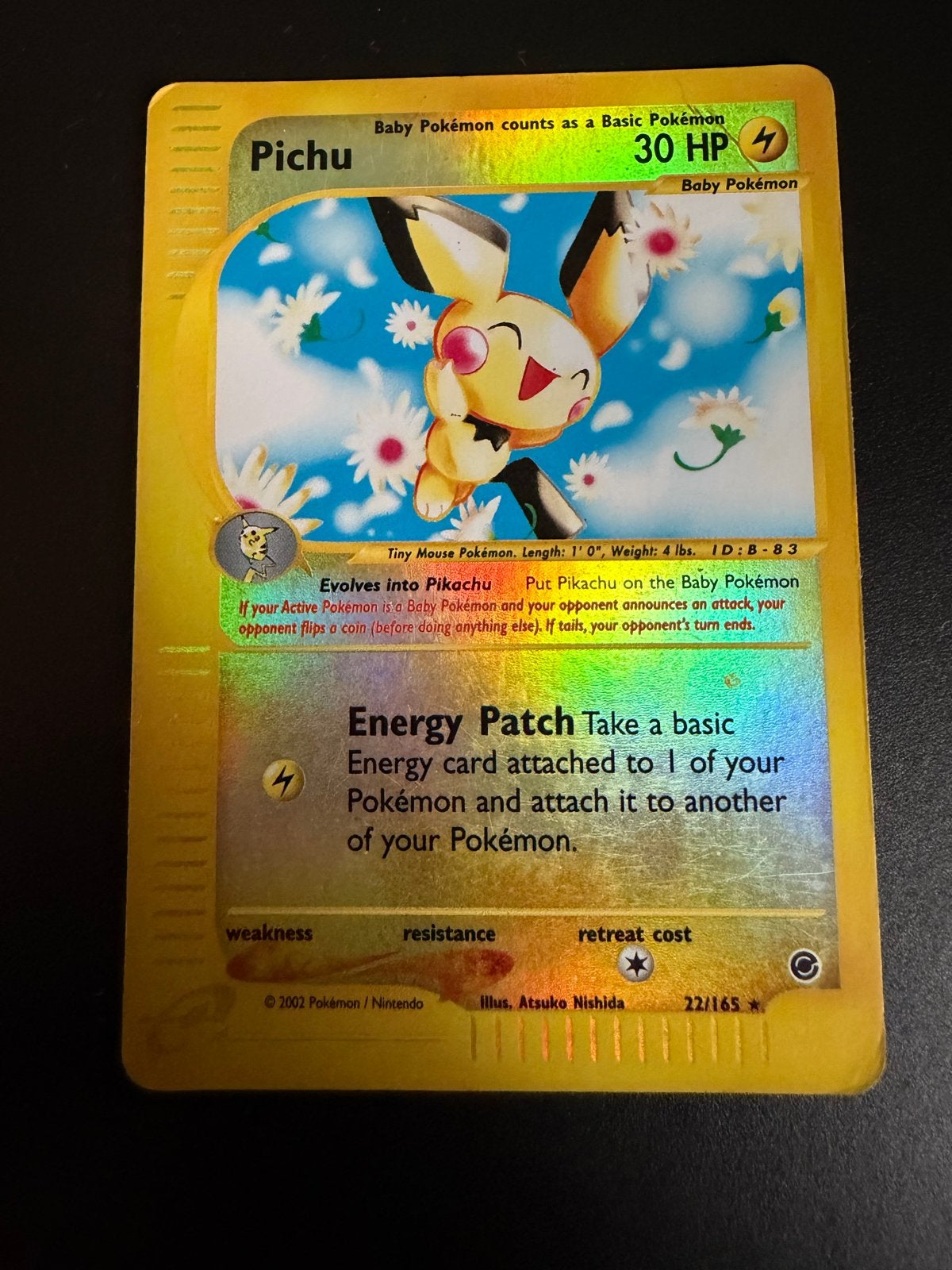 Pichu Pokémon kaart - Neo Genesis 22/165 (Foil), Ophalen of Verzenden, Gebruikt, Losse kaart, Foil
