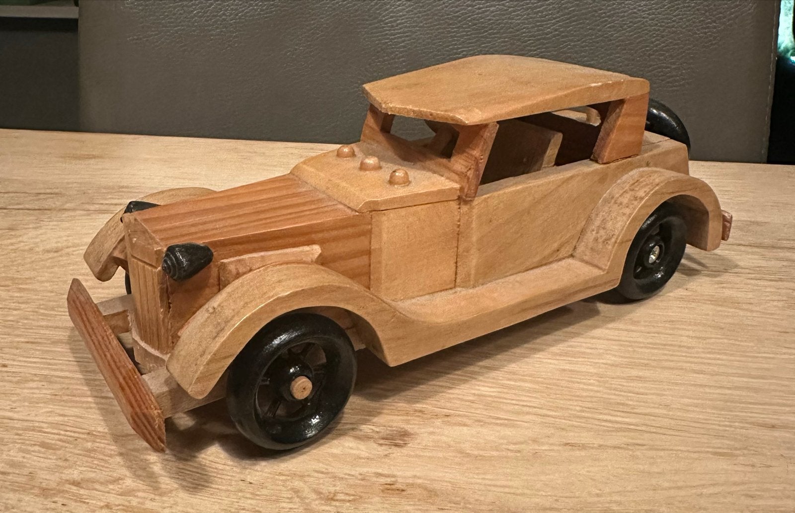 Handgemaakte Houten Oldtimer Modelauto - Jaren '20/'30 Stijl, Ophalen of Verzenden, Gebruikt