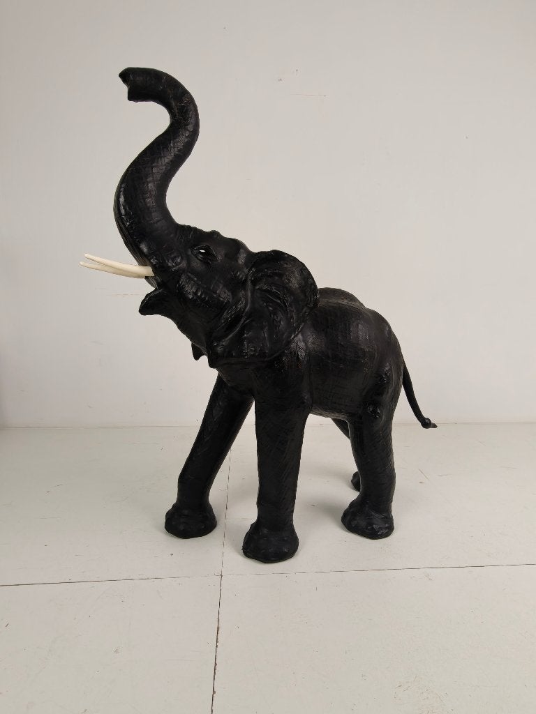 Extra Grote Leren Olifantenbeeld – ca. 1950 – Hoogte 130 cm, Ophalen of Verzenden