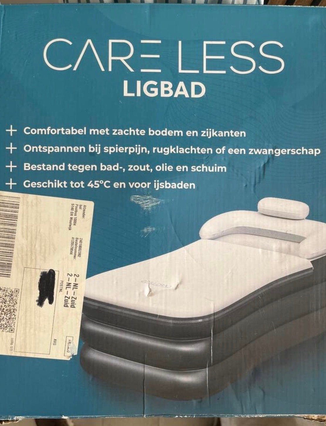 Care Less Opblaasbaar Ligbad - Comfortabel en Draagbaar, Ophalen, Overige materialen, Eenpersoons, Nieuw