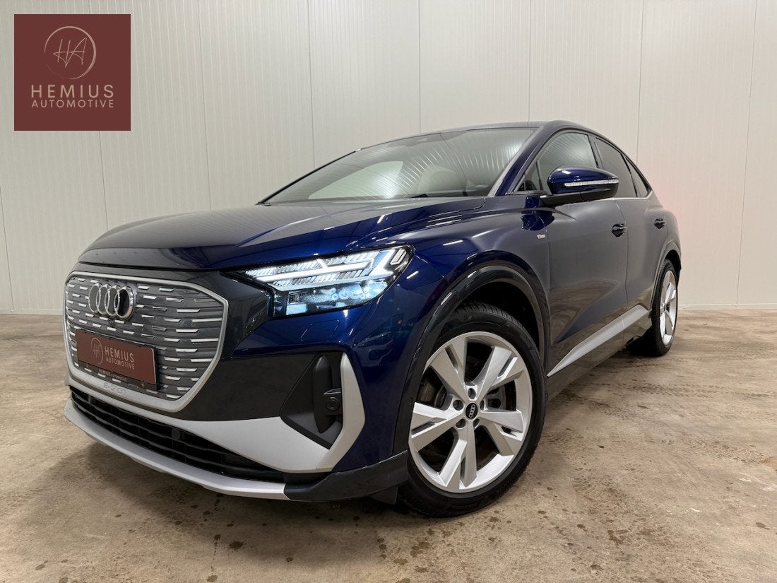 Audi Q4 Sportback e-tron 40-S-line - SOH94%-Trekhaak-Pano-36, Auto's, Automaat, Gebruikt, Blauw, Leder