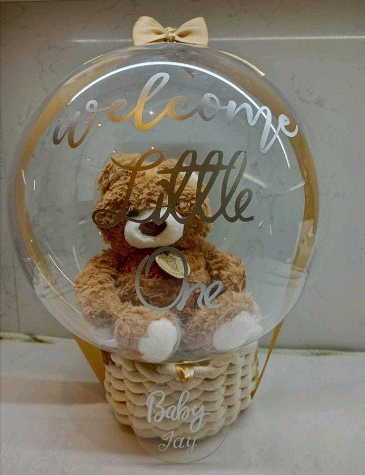Gepersonaliseerde Bobo Ballon met Beer - Kraamcadeau, Ophalen of Verzenden, Nieuw