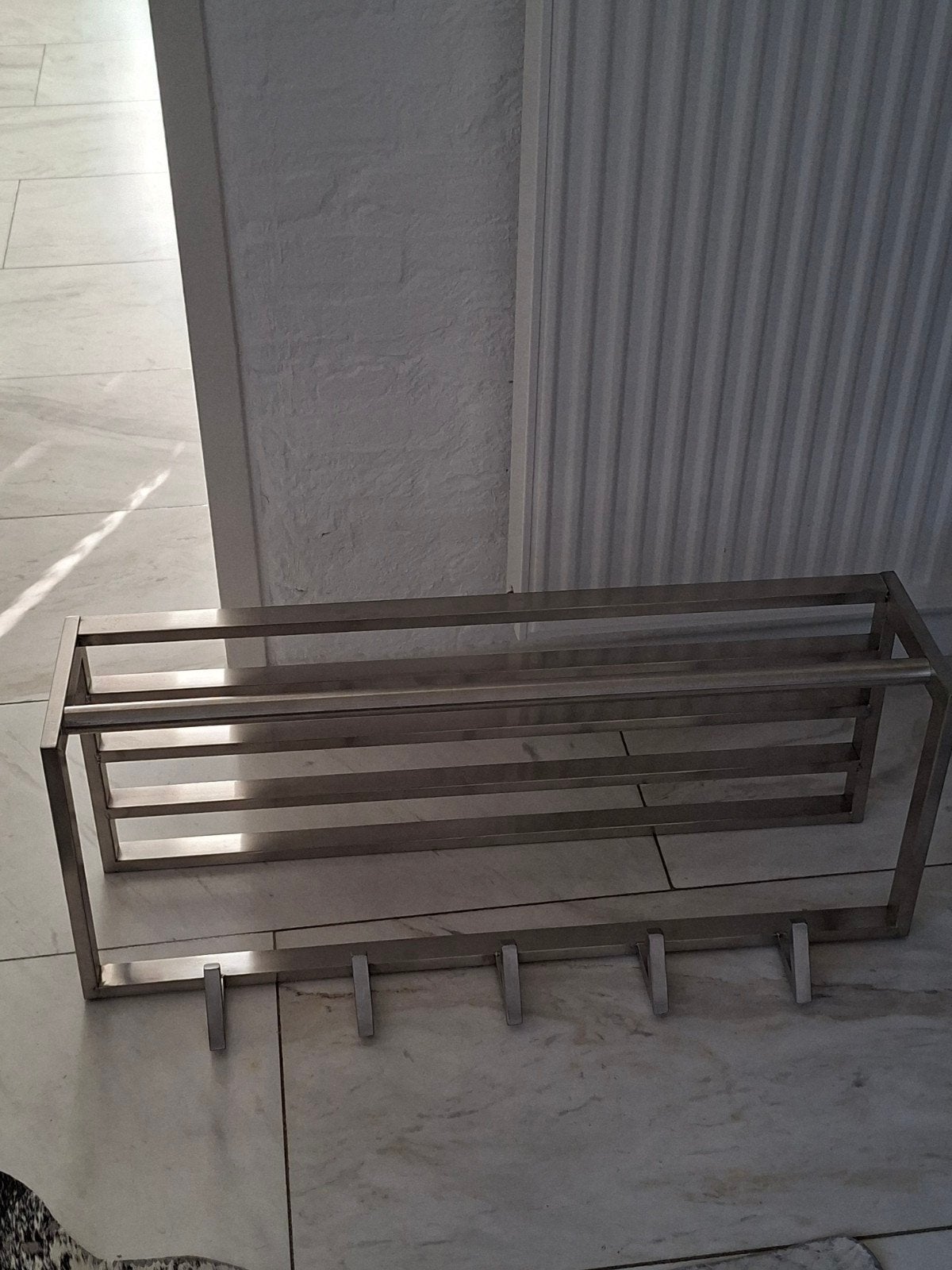 RVS Wandkapstok met hoedenplank en haken - Rietveld Licht, Wandkapstok, Gebruikt, Ophalen of Verzenden, Minder dan 100 cm