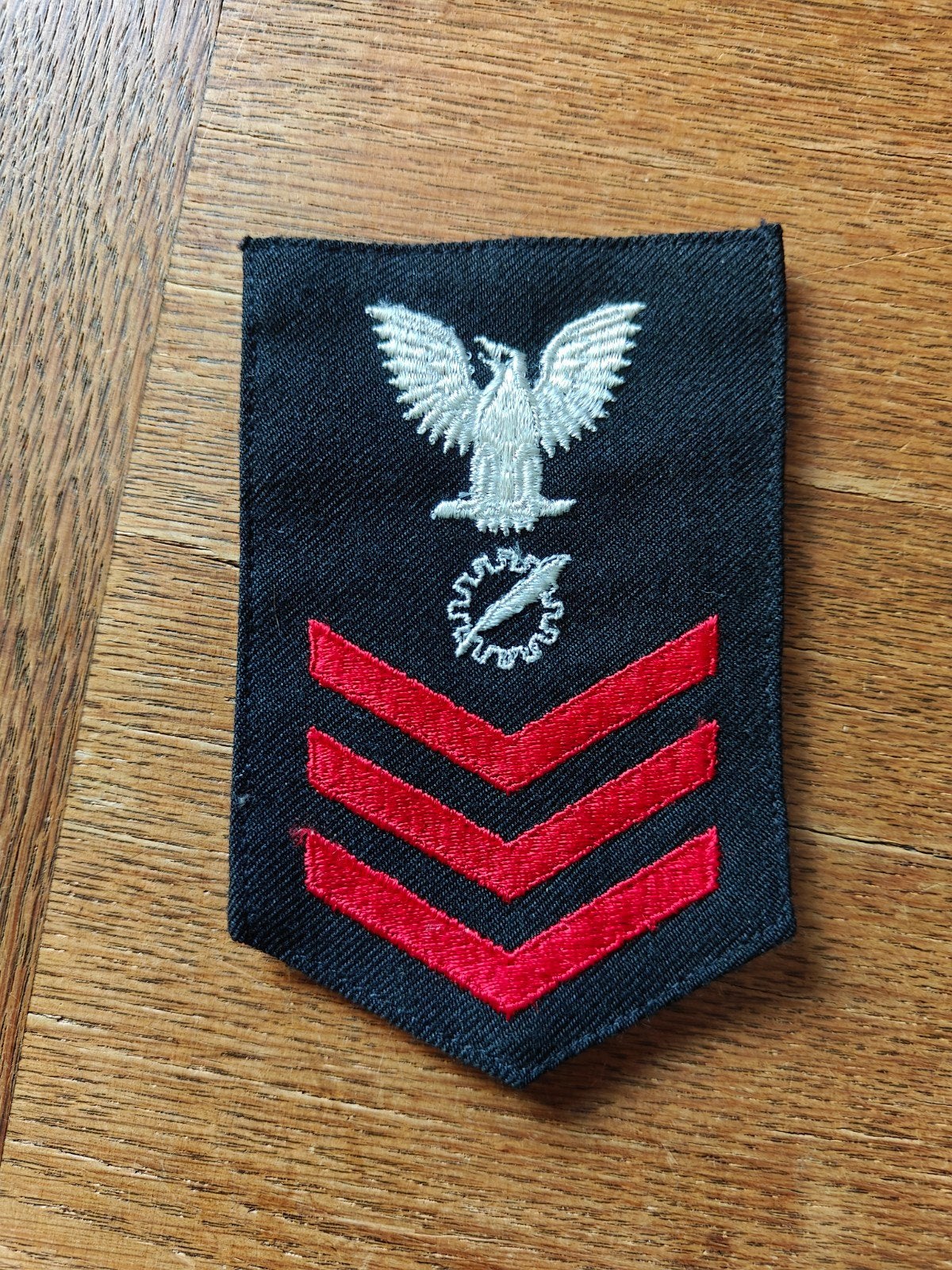 Navy rang patch zwart 6, Ophalen of Verzenden, Marine, Amerika, Embleem of Badge
