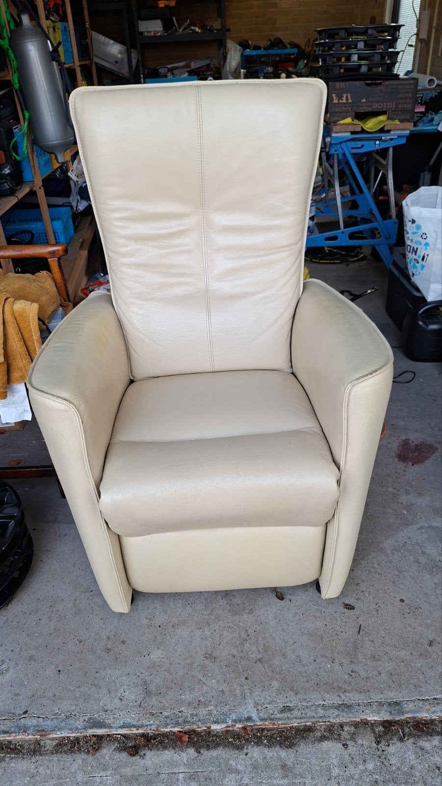 Prominent stoel staop fauteuil leer relaxfauteuil, Ophalen, Gebruikt, 75 tot 100 cm, Leer