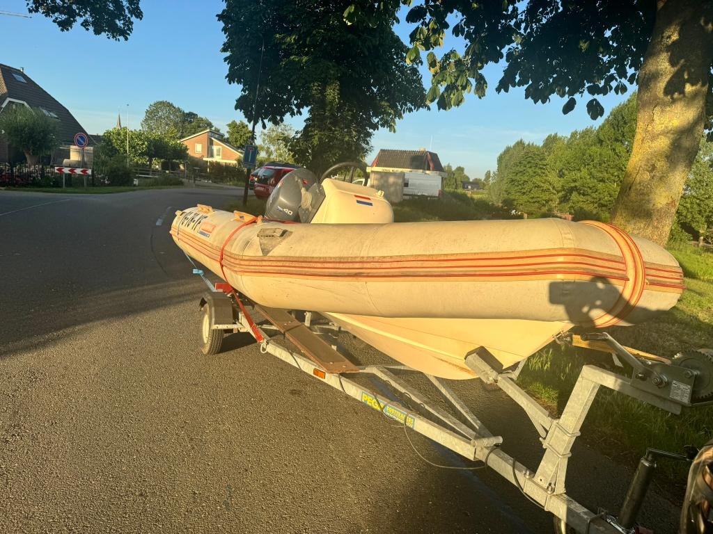 Narwhal RIB H-400 met 40 pk Yamaha 4.2 meter, Watersport en Boten, Rubberboten, Gebruikt, Benzine, Minder dan 70 pk, Overige materialen