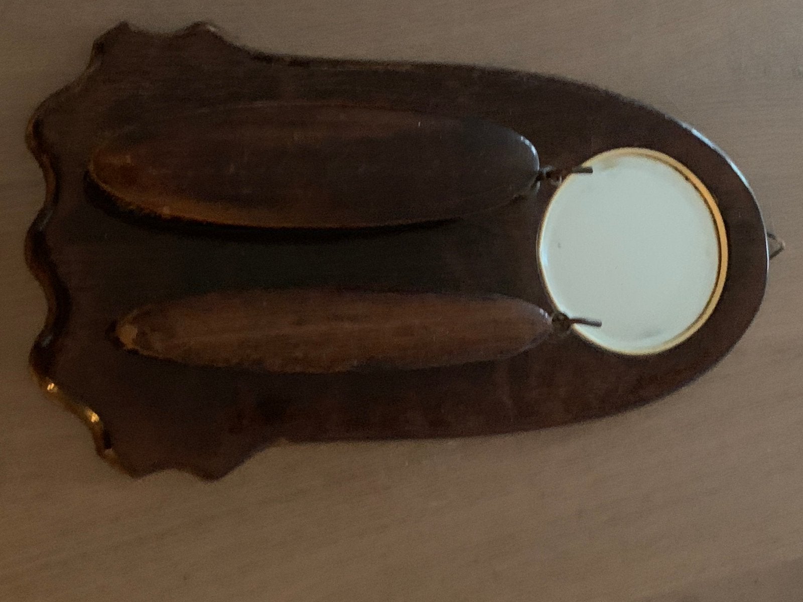 Antieke Hal Spiegel met Borstels voor Kleding/Schoenen, Ophalen of Verzenden