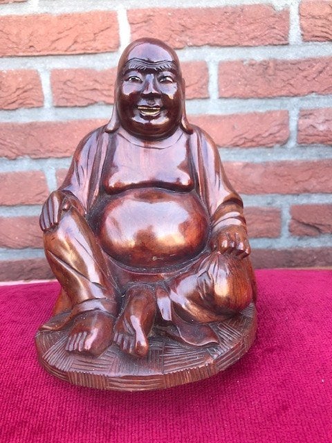 oud houten Boeddha beeld, Ophalen of Verzenden, Gebruikt, Hout, Handgemaakt