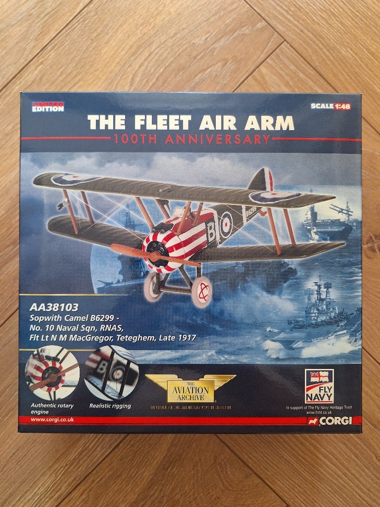 Diecast 1:48 1/48 Corgi Sopwith Camel B6299 - No. 10 Naval S, Overige merken, Ophalen of Verzenden, Zo goed als nieuw, Groter dan 1:72