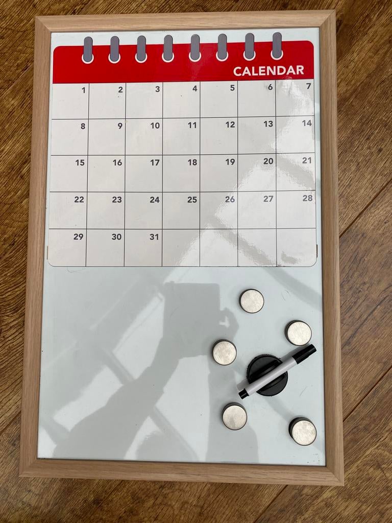 Magnetisch whiteboard met kalender en accessoires, Ophalen of Verzenden, Zo goed als nieuw, Whiteboard