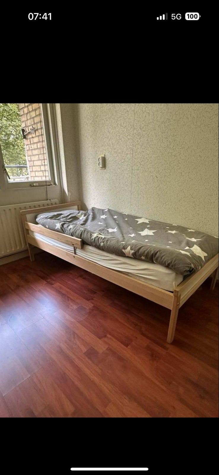Junior bedmet bedhekje - Ideaal voor kinderkamer, Ophalen, Gebruikt, 90 cm, 200 cm