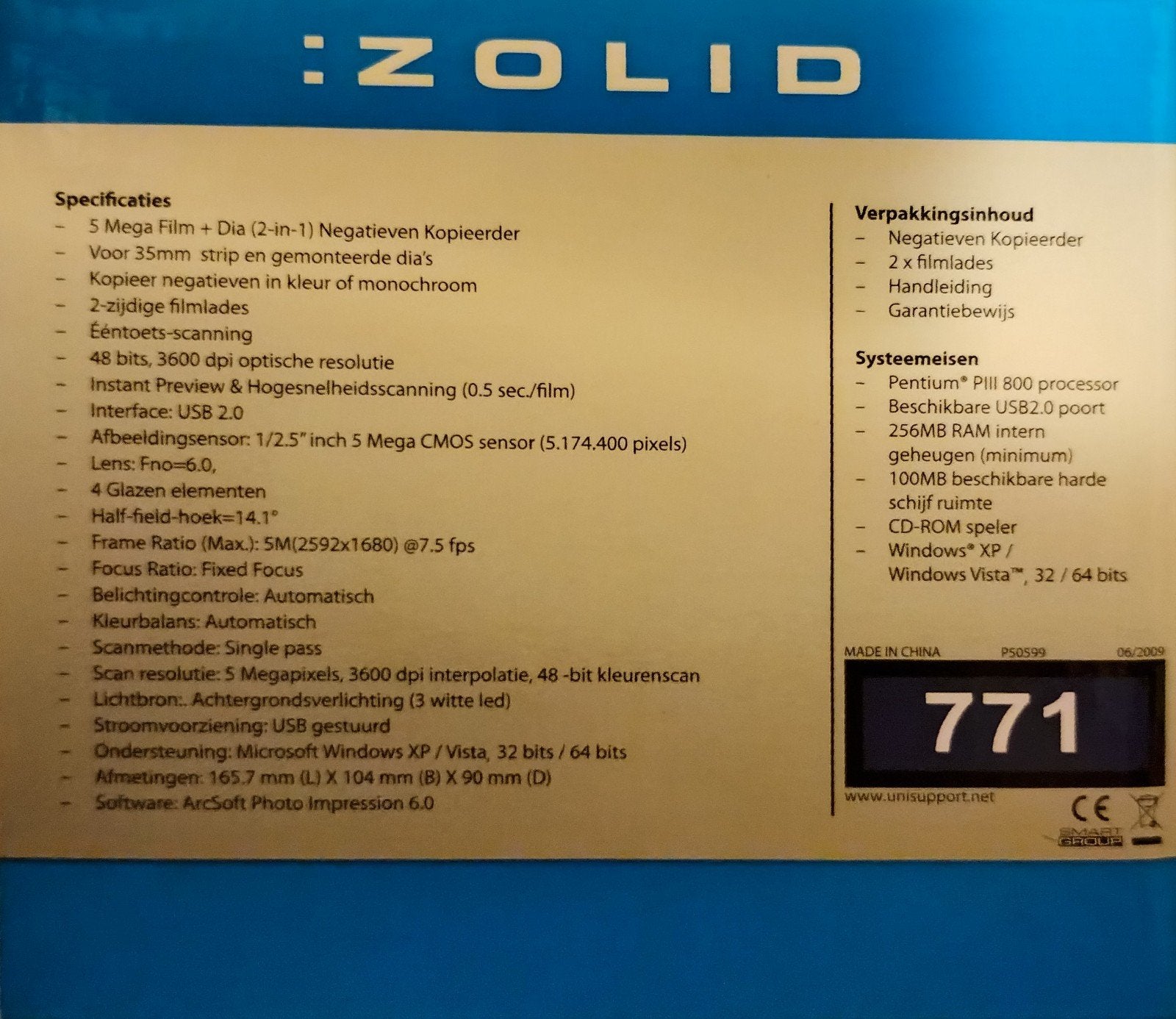 Zolid Negatieven Kopieerder 771 - Digitaliceer negatieven, Ophalen of Verzenden, Zo goed als nieuw, Overige merken, Overig typen