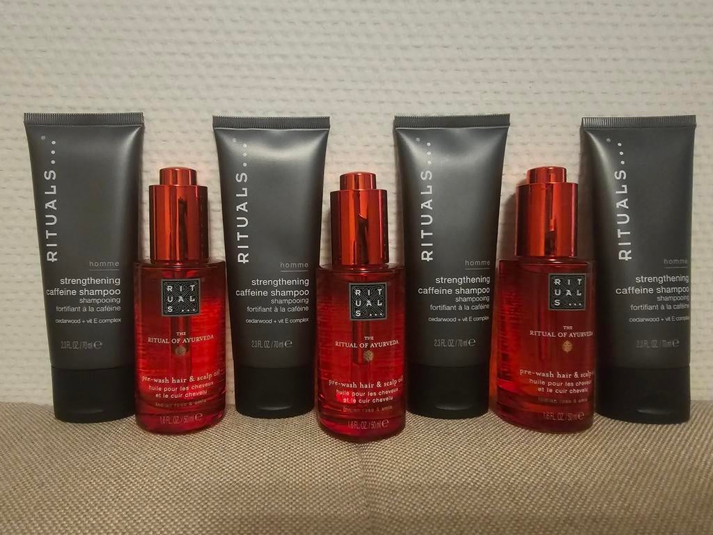 Rituals Homme Shampoo & Ayurveda Pre-wash Haarolie Set, Ophalen of Verzenden, Nieuw, Shampoo of Conditioner