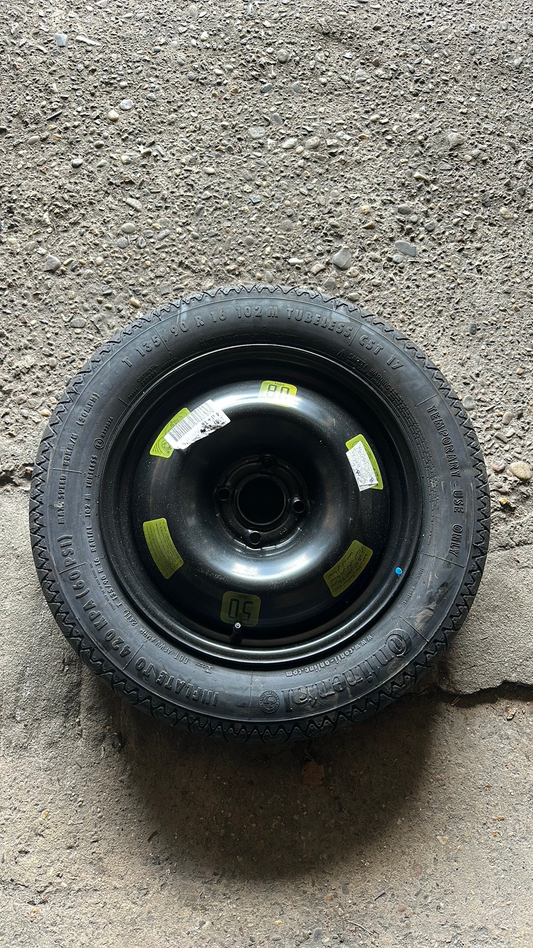 Continental Thuiskomer/ reserve wiel NIEUW! 135/90R16, Auto-onderdelen, Besturing, Ophalen, Nieuw, Peugeot