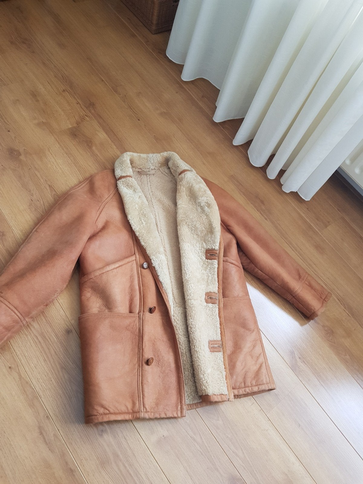 Warme duffeljas v Hollies mt.50, Kleding | Heren, Jassen | Winter, Maat 48/50 (M), Beige, Ophalen of Verzenden, Zo goed als nieuw