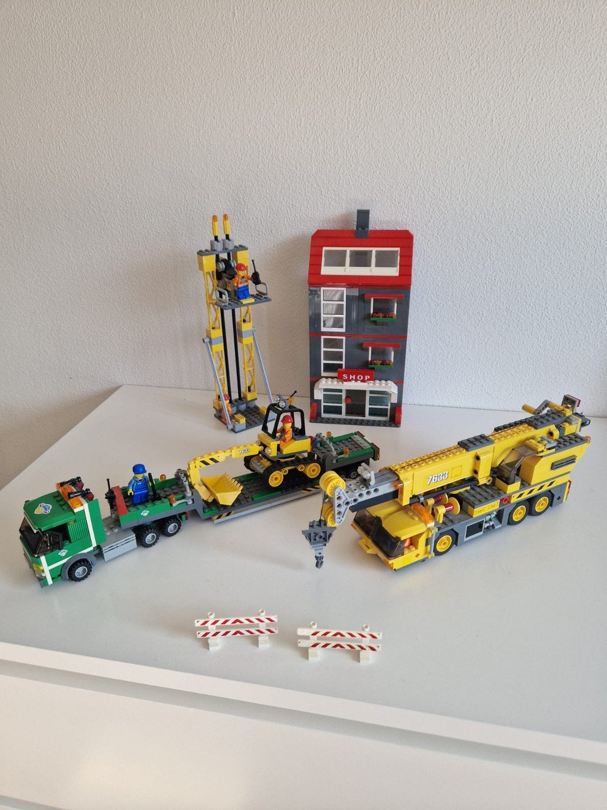 Lego City 7633 Bouwplaats met Kraan en Graafmachine, Lego, Ophalen of Verzenden, Compleet, Complete set
