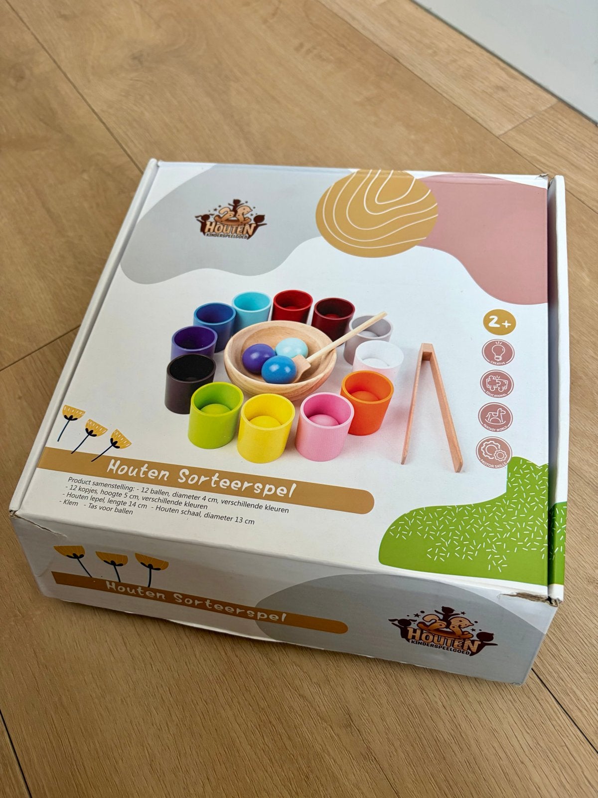 Montessori Houten Sorteerspel - educatief speelgoed, Ophalen of Verzenden, Zo goed als nieuw, Overige typen