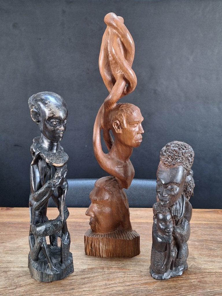 3st Afrikaanse houten tree of live beelden levensboom, Hout, Bruin, Afrika, Ophalen of Verzenden