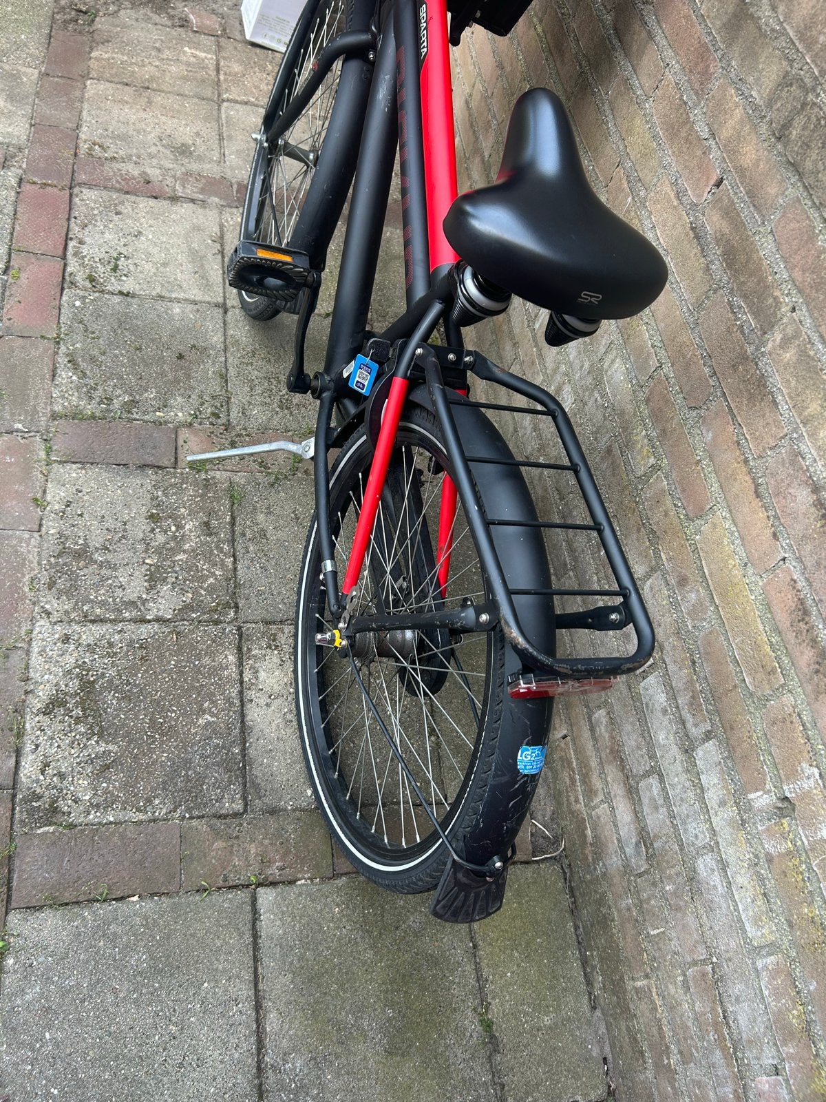 Sparta Pick-up fiets met krat - Zwart/Rood, Ophalen, Gebruikt, Versnellingen