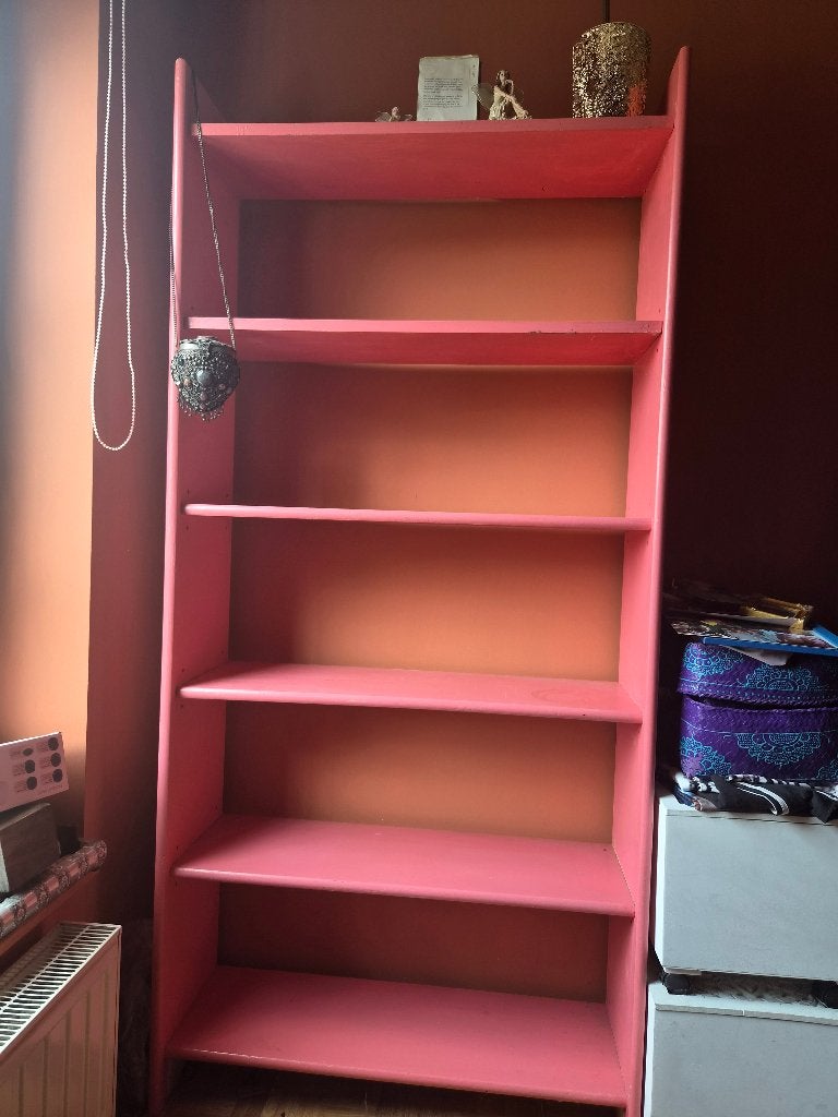 Roze boekenkast/stellingkast - gratis af te halen, Huis en Inrichting, Kasten | Lockerkasten, Ophalen, Gebruikt, Kinderkamer, speels