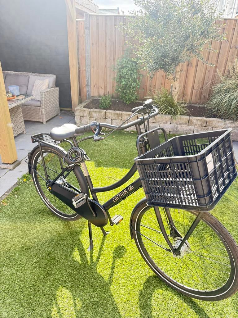 Cortina 28 inch transportfiets met voordrager, Fietsen en Brommers, Fietsen | Dames | Damesfietsen, Terugtraprem, Gebruikt, Versnellingen