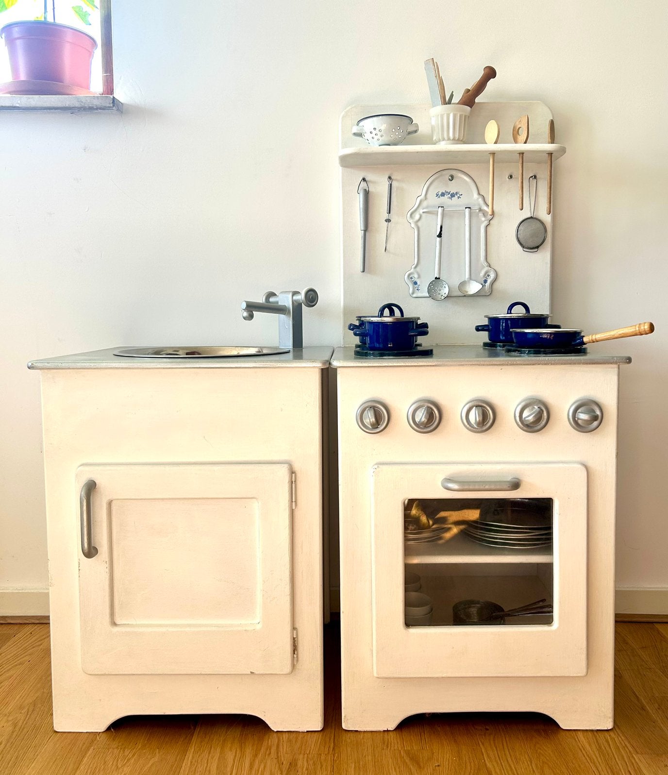 Houten speelkeuken met toebehoren, Ophalen, Zo goed als nieuw, Hout, Speelkeuken