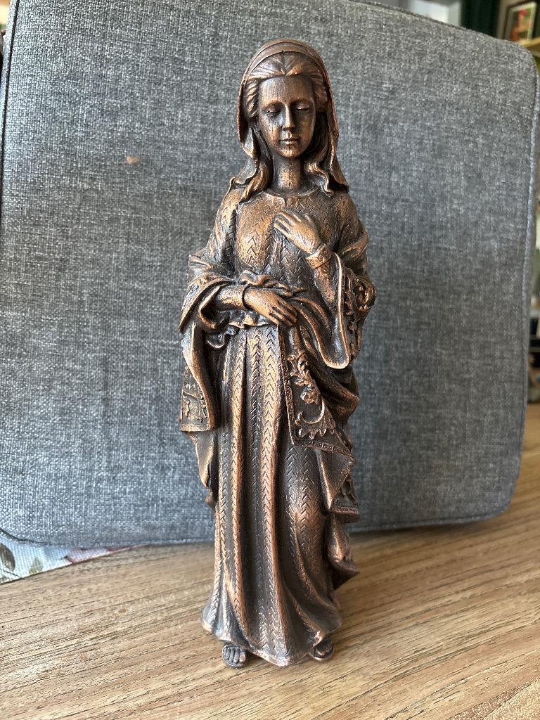 Maria beeld bronskleurig 29 cm – religieus beeld, Ophalen of Verzenden