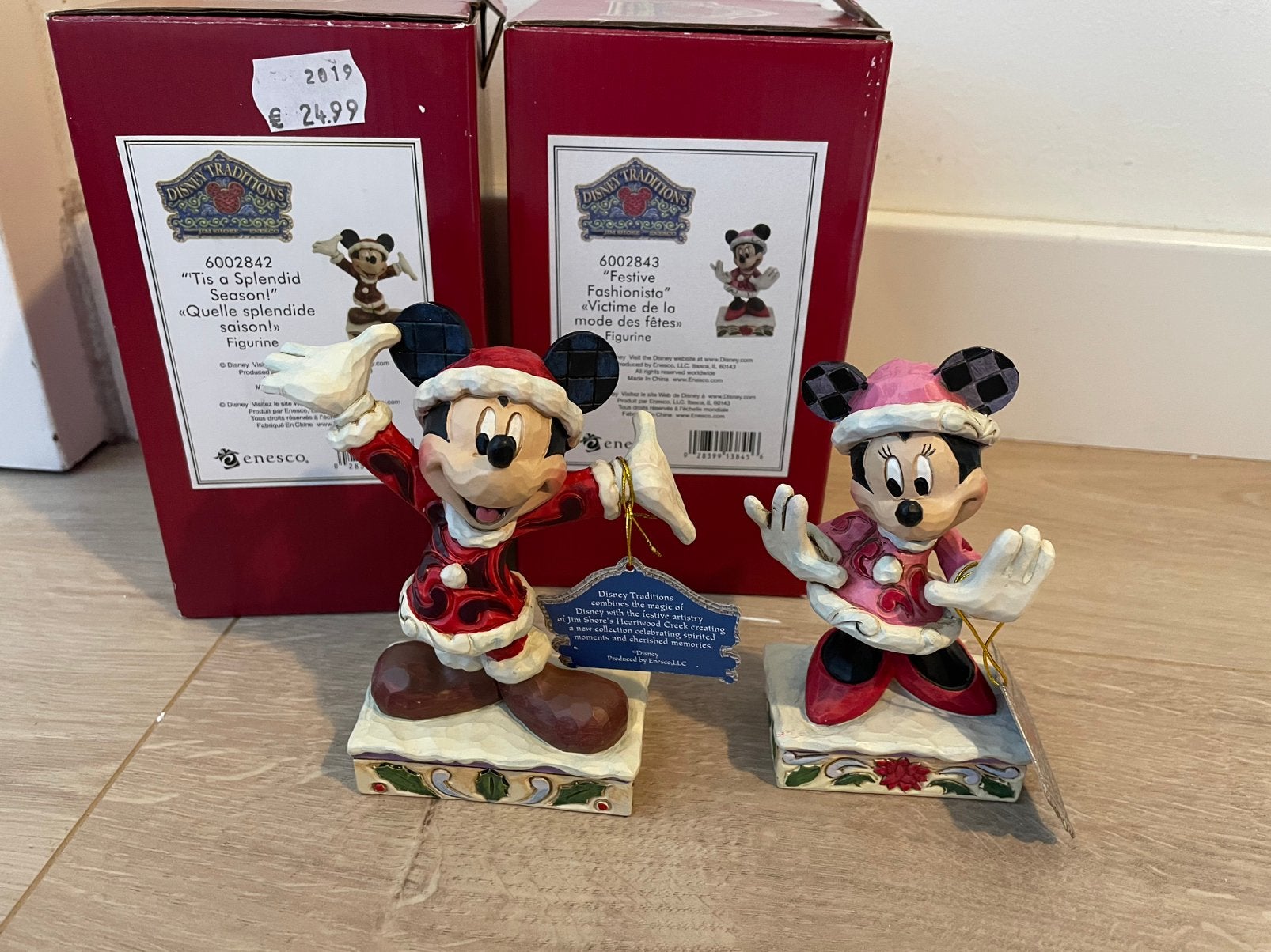 Disney traditions Jim Shore Mickey minnie, Ophalen of Verzenden, Mickey Mouse, Zo goed als nieuw, Beeldje of Figuurtje
