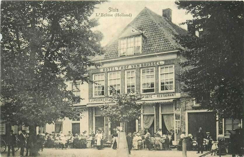 380-712-015 Sluis Hotel t Hof van Brussel, Verzenden, Voor 1920, Zeeland
