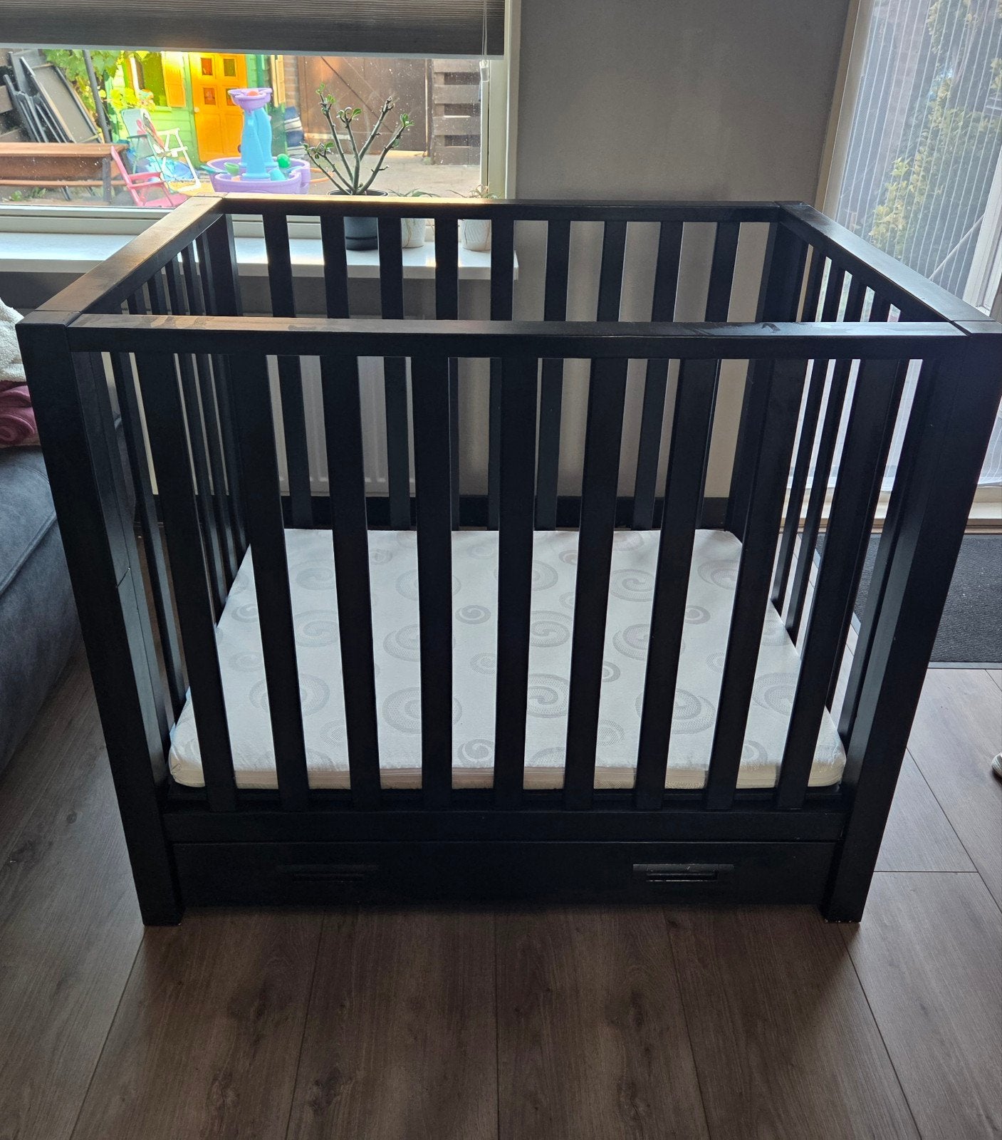 TWF Box met matras, 2 hoezen en 2 boxkleden, Kinderen en Baby's, Boxen, Ophalen, Zo goed als nieuw, Vierkant, Boxkleed