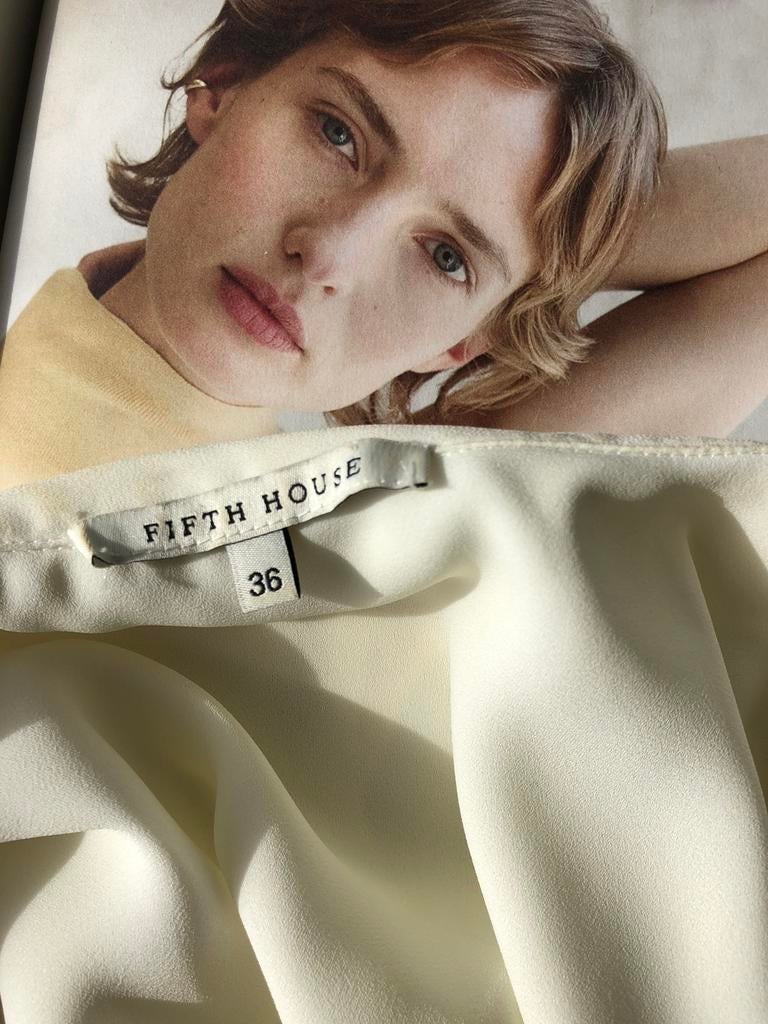 FIFTH HOUSE BLOUSE WIJDVALLEND 36 ZWART/WIT, Kleding | Dames, Ophalen of Verzenden, Zo goed als nieuw, Maat 36 (S), Zwart