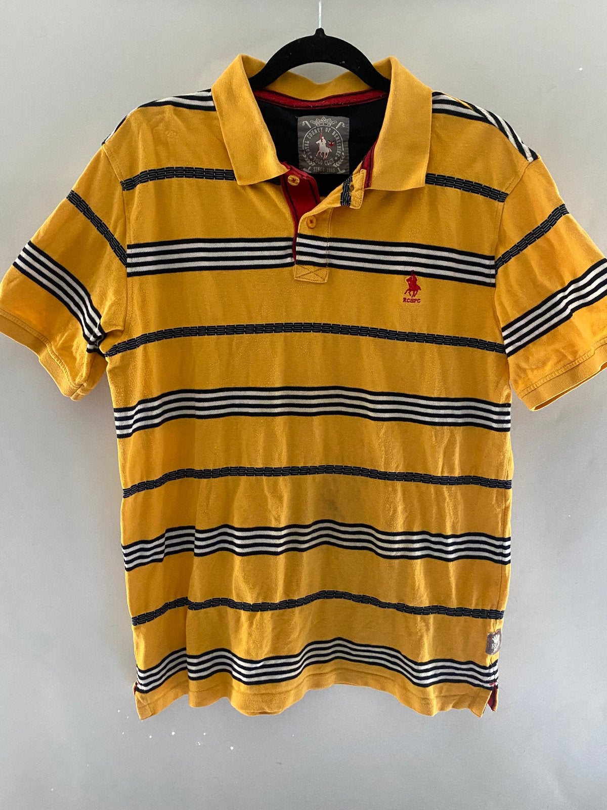 County of Berkshire Polo Club gestreepte polo | 2XL geel, Ophalen of Verzenden, Gedragen, Overige maten, Geel