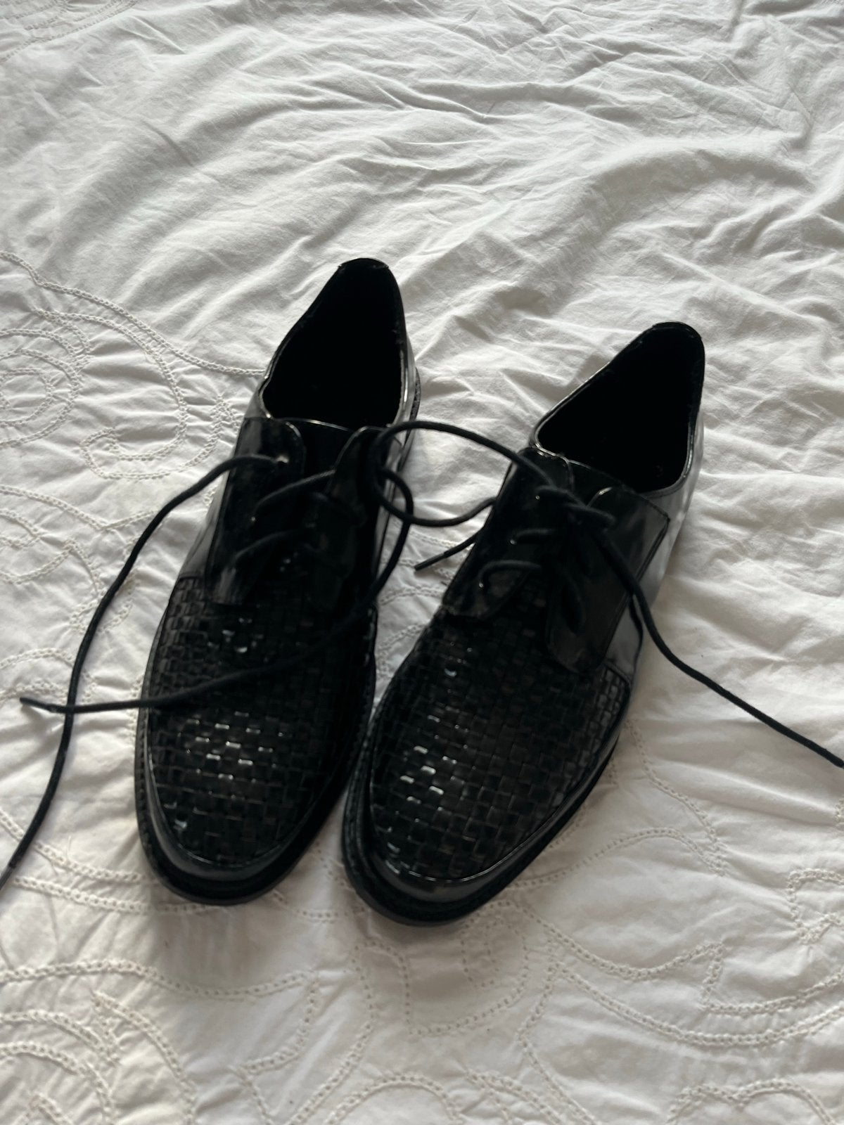 Zara zwarte veterschoenen met gevlochten detail, Ophalen of Verzenden, Gedragen, Zwart, Schoenen met lage hakken